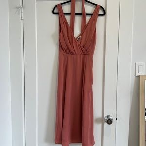 Show Me Your Mumu Midi Blush Dress with waist strap Size Small
